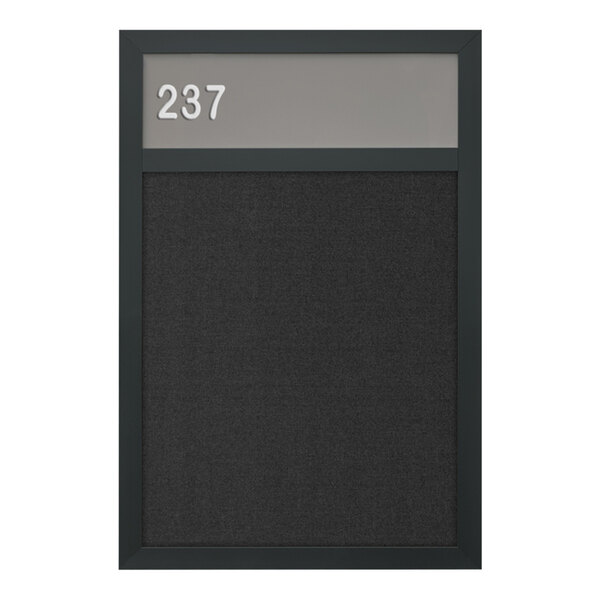 United Visual Products 11" x 17" Hall Identification Board with Black Felt and Black Frame