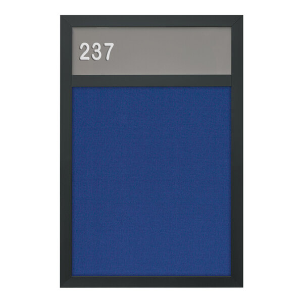 United Visual Products 11" x 17" Hall Identification Board with Blue Felt and Black Frame