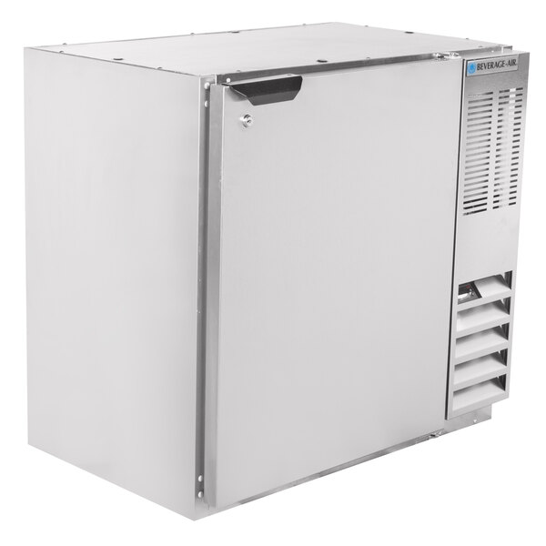 Beverage-Air BB36HC-1-S 36" Stainless Steel Underbar Height Solid Door Back Bar Refrigerator