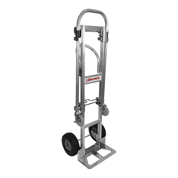 B&P Manufacturing S Series Senior 500 lb. Straight Back Convertible Hand Truck with Loop Handle, 10" D5 Pneumatic Wheels, and Recessed-Heel Nose Plate SSR-2