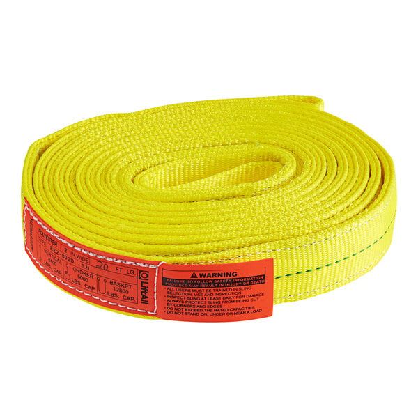 Lift-All Webmaster 1600 2" x 20' 2-Ply Flat Eye & Eye Polyester Web Sling EE2802DFX20