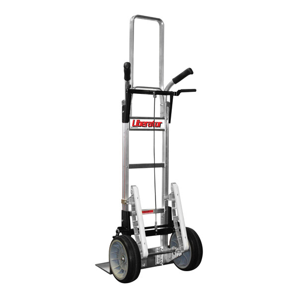 B&P Manufacturing Liberator 600 lb. Straight Back Hand Truck with Extending Frame, Double-Grip U-Brace Handle, 10" D6SS Wheels, Braking System, and Stair Climbers A11-B1-C5-D6SS-E1E-E60-BTC