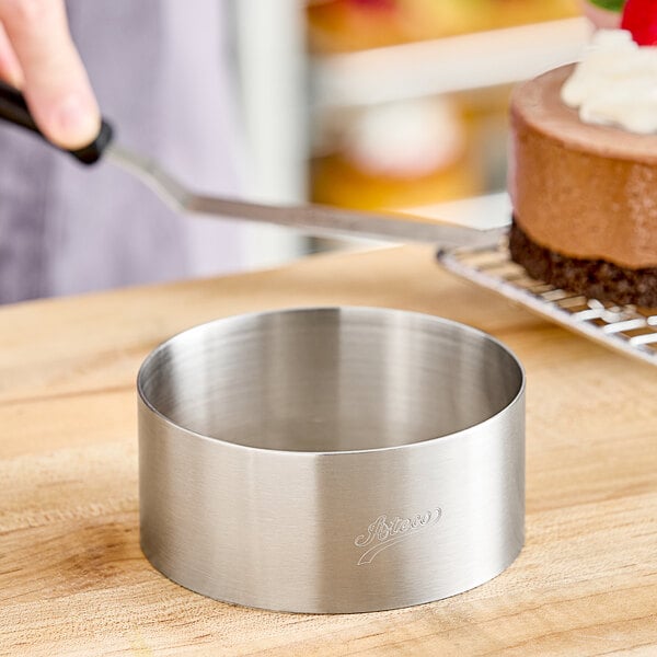 Ateco 4" x 1 3/4" Round Stainless Steel Cake / Food Ring Mold 48804