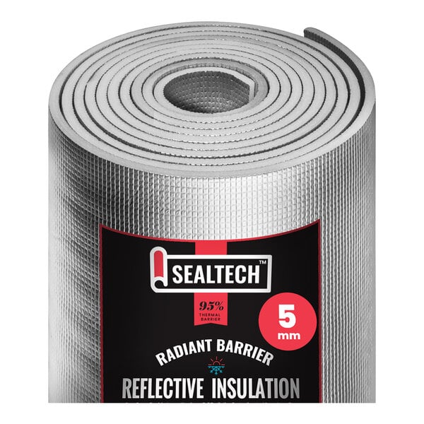 SealTech 10' x 48" x 5 mm R-16 Polyethylene Foam Reflective Insulation Roll ST-301-48X10