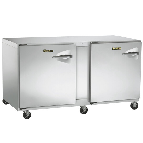 Traulsen UHT72-LL-SB 72" Undercounter Refrigerator with Left Hinged Doors and Stainless Steel Back