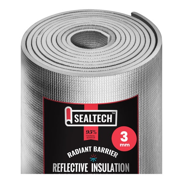 SealTech 100' x 24" x 3 mm R-15 Polyethylene Foam Reflective Insulation Roll ST-303-24X100