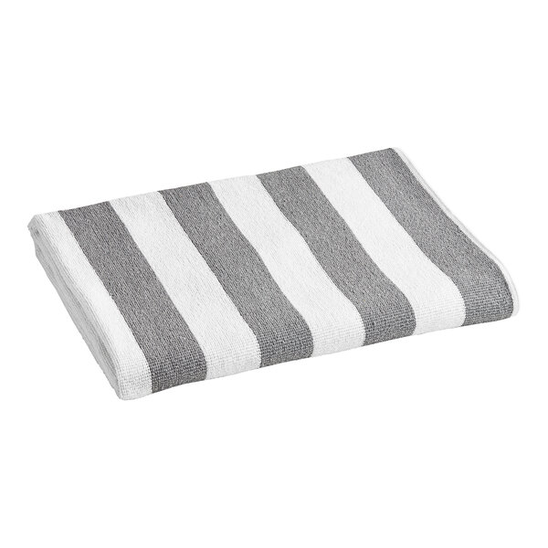 Oxford Playa Cabana 30" x 60" Gray Stripes Cotton / Polyester Pool Towel 10.5 lb.