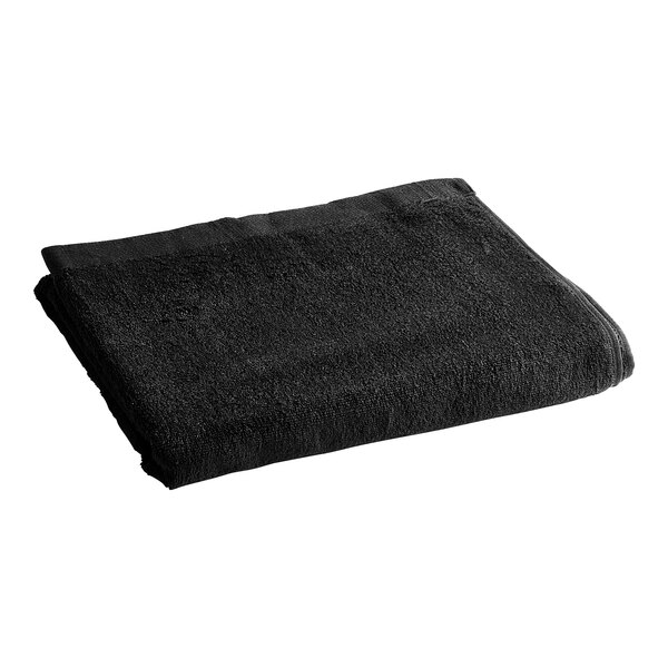 Oxford Premium 32" x 66" Black 100% Ringspun Cotton Pool Towel 18.5 lb.