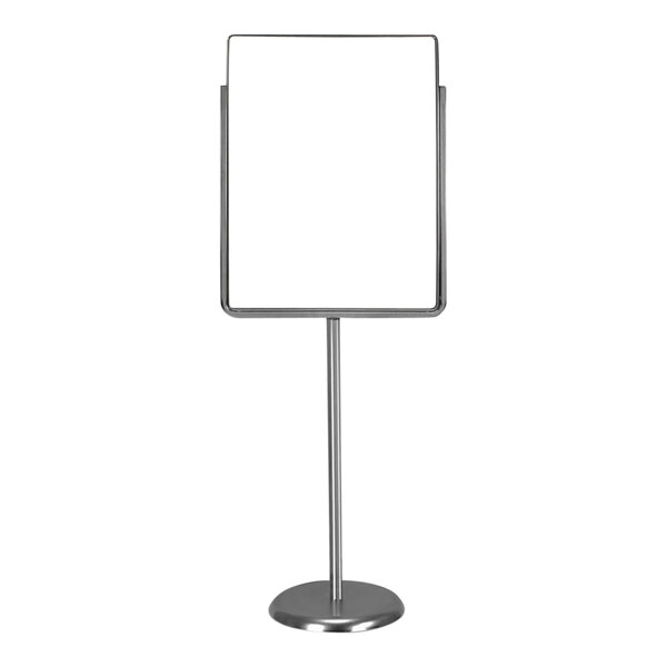 United Visual Products 22" x 28" Chrome Single-Sided Pedestal Sign Holder