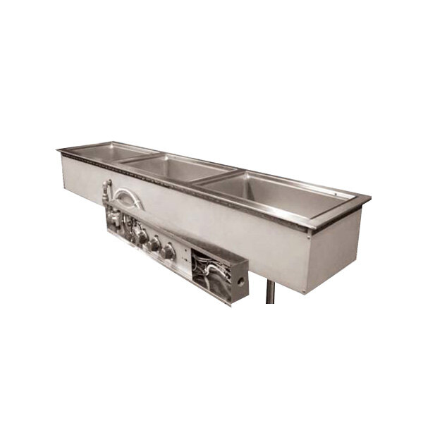 Wells MOD300TDMNAF 3 Pan Slim Line DropIn Hot Food Well with Drain Manifolds and Autofill