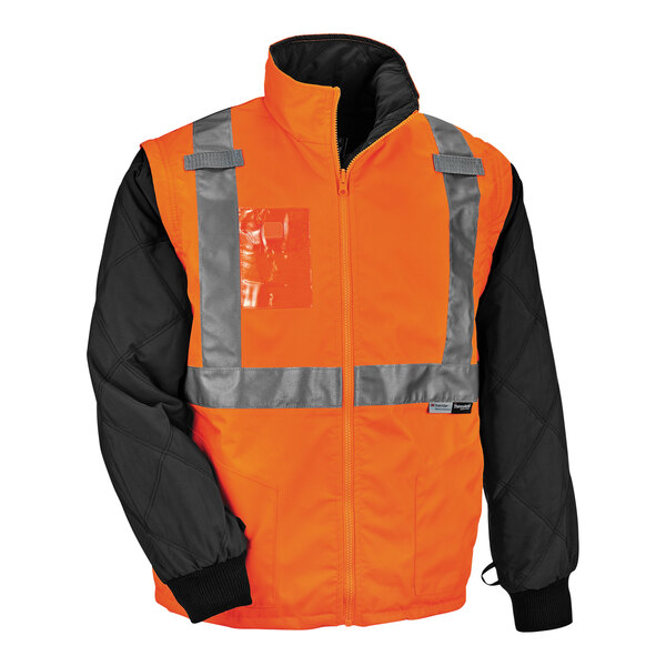 GloWear 8287 5XL Orange Type R Class 2 Hi-Vis Jacket w/ Removable Sleeves