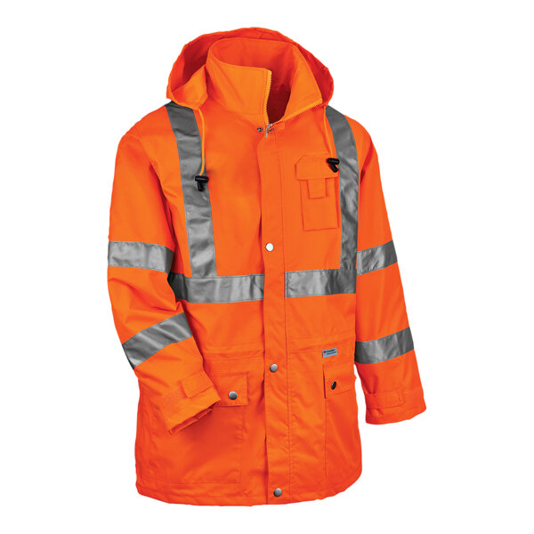 Ergodyne GloWear 8365 Type R Class 3 Hi-Vis Orange Breathable Rain Jacket