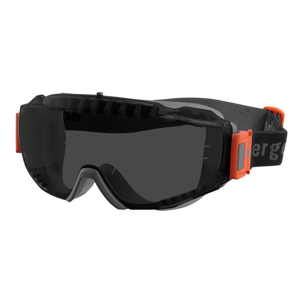 Ergodyne Skullerz MODI Over-The-Glasses Anti-Scratch Anti-Fog Safety Goggles with Smoke Lens, Gray Frame, and Elastic Strap 60301