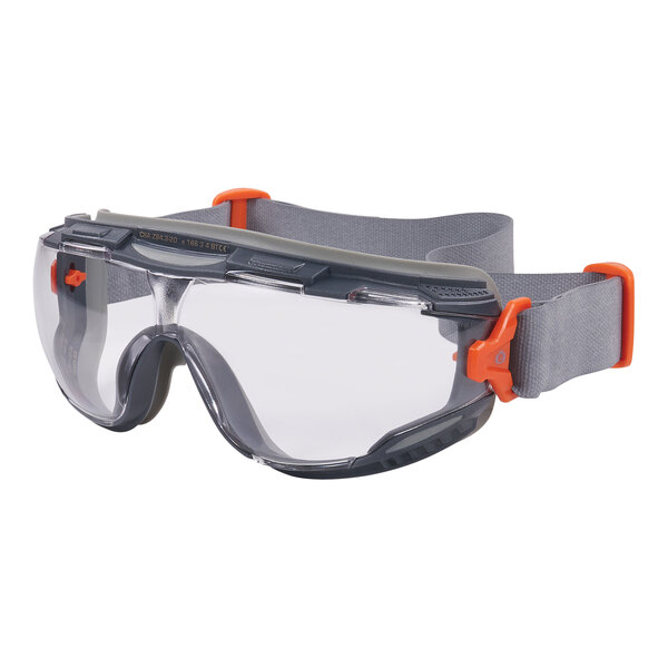 Ergodyne Skullerz ARKYN Anti-Scratch Anti-Fog Safety Goggles with Clear Lens, Gray Frame, and Neoprene Strap 60310