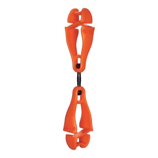 Ergodyne Squids 3420 Orange Swivel Glove Clip Holder with Dual Clips 19418