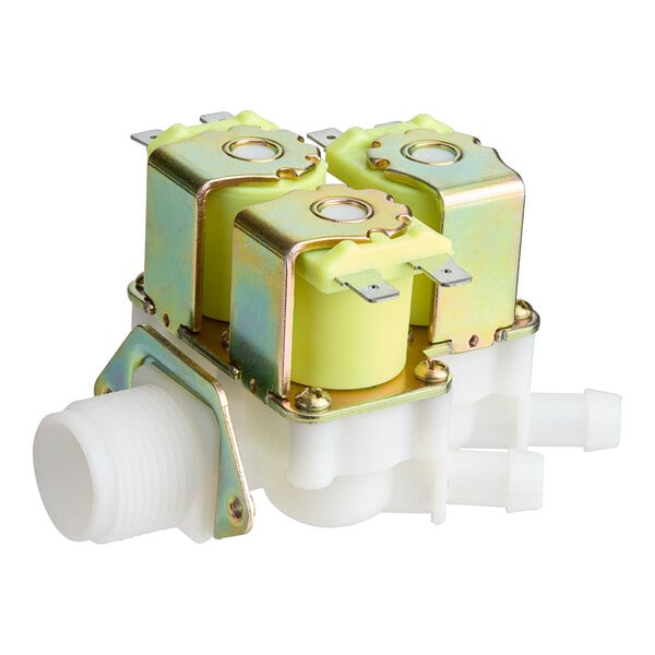 A pressureless 3-way solenoid valve for a cappuccino or hot chocolate machine.