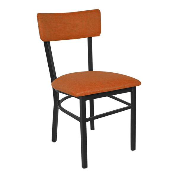 BFM Seating Bristol Black Powder-Coated Steel Side Chair with Customizable Back and Seat