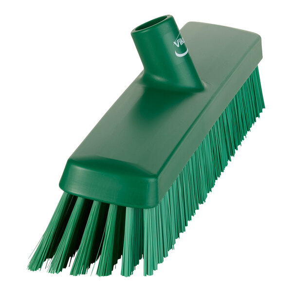 Vikan 31752 16 1/2" Green HeavyDuty Push Broom Head with Soft / Stiff