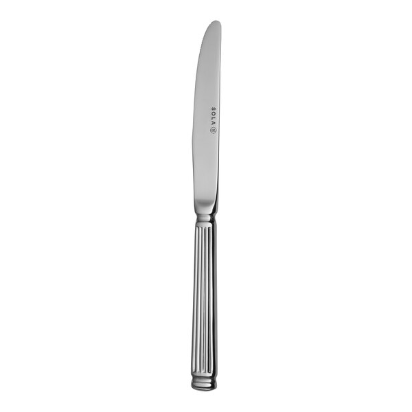 Sola the Netherlands Facette 8 5/8" 18/10 Stainless Steel Extra Heavy Weight Dessert Knife - 12/Case
