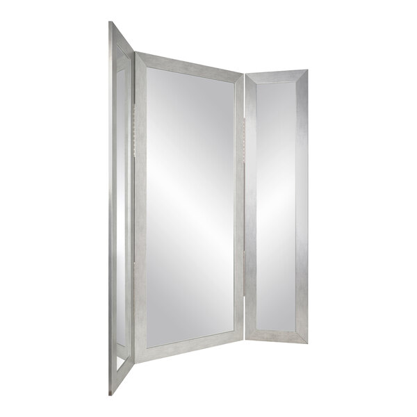 BrandtWorks 64" x 71" Silver Grain Trifold Dressing Mirror