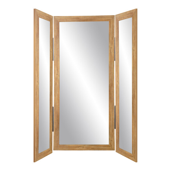 BrandtWorks 64" x 71" Blonde Grain Trifold Dressing Mirror
