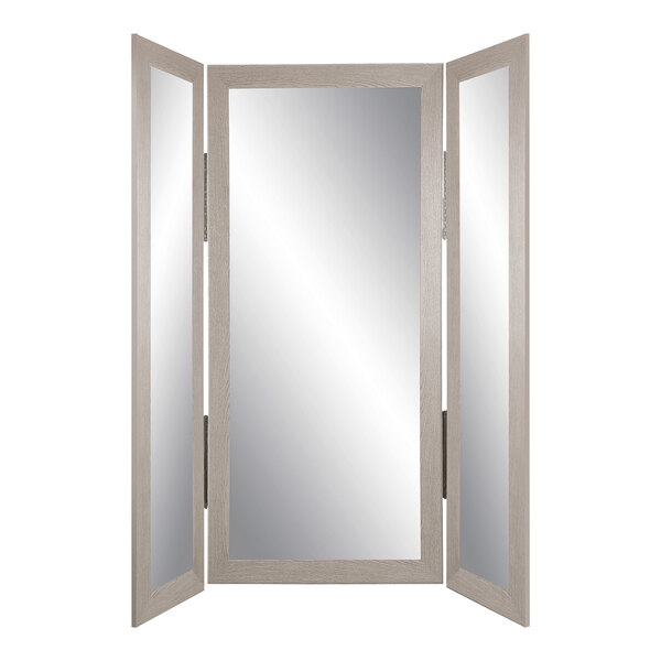 BrandtWorks 64" x 71" Gray Trifold Dressing Mirror