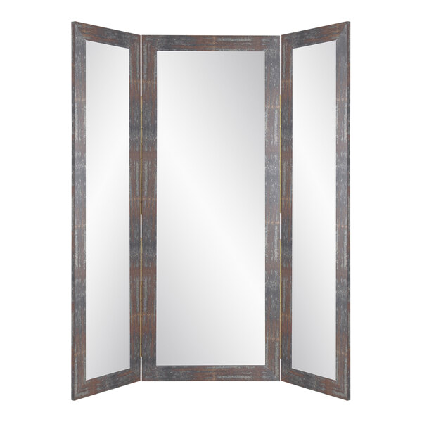 BrandtWorks 64" x 71" Faux Metal Trifold Dressing Mirror