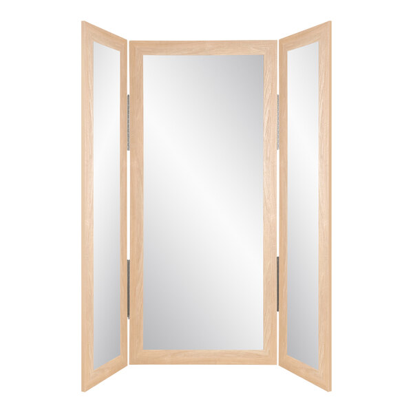 BrandtWorks 64" x 71" Neutral Tan Trifold Dressing Mirror