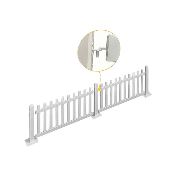 ModFence ModPicket 12' White Picket Fence Starter Kit with 2 Fence