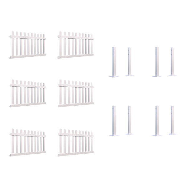 ModFence ModPicket 36' White Picket Fence Starter Kit with 6 Fence