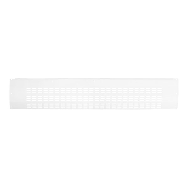 A white rectangular plastic grille with holes.