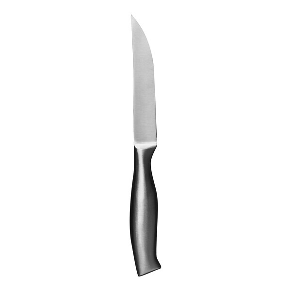 Varick from Steelite International 9 1/2" 18/0 Stainless Steel Steak Knife with Satin Stainless Steel Handle - 12/Case