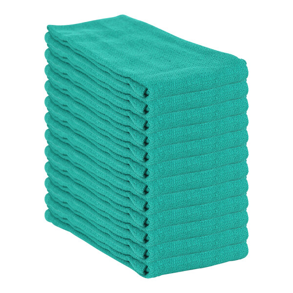 Monarch Brands 16" x 26" Hunter Green 100% Cotton Huck Towel