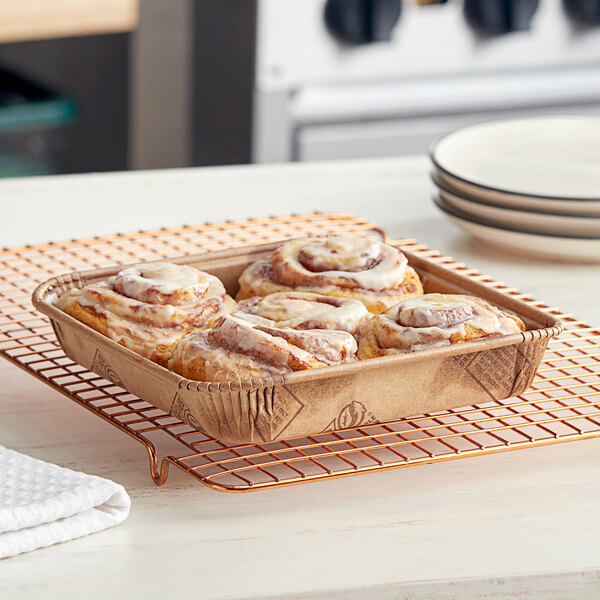 Solut 8" x 8" Take, Bake, and Serve Oven-Safe Kraft Compostable Solid Board Rolled Rim Tray - 240/Case