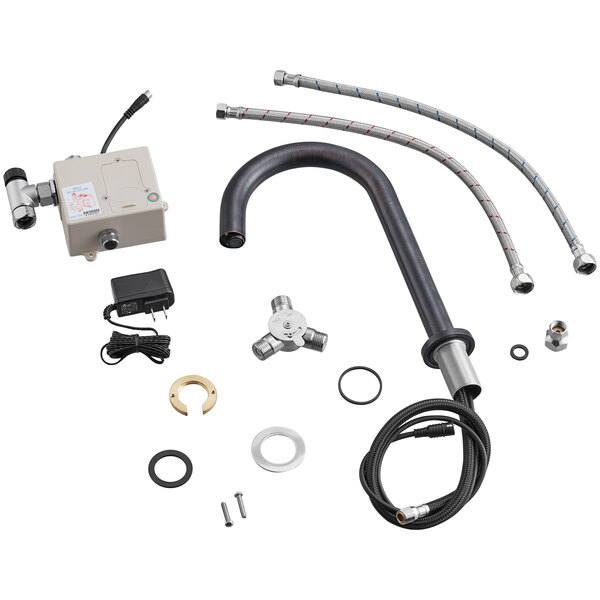 A Waterloo bronze hands-free sensor faucet with a gooseneck spout and concealed sensor.