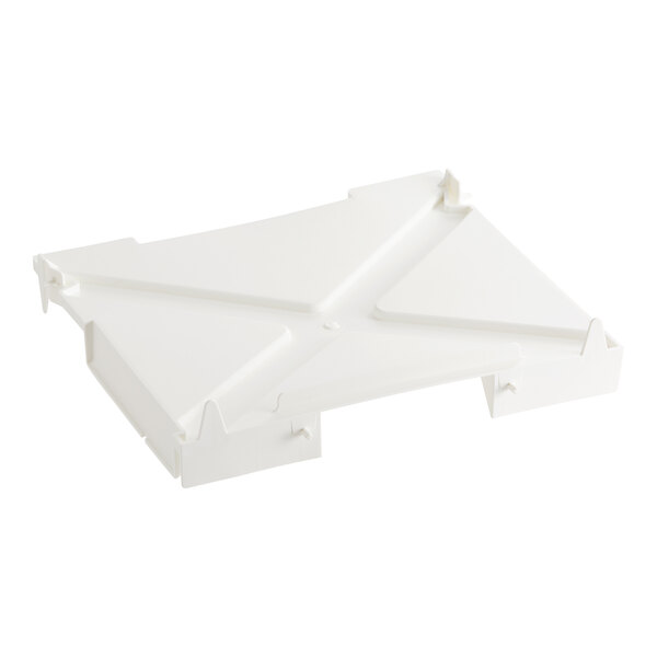 A white plastic box with two holes on the sides.