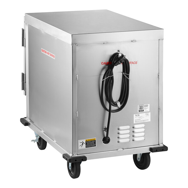 An Avantco silver metal insulated holding / proofing cabinet with a power cord.