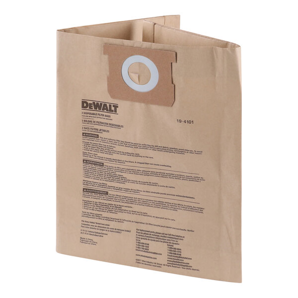 DeWalt DXVA19-4101 Disposable Filter Bag for 6-10 Gallon DXV Series - 3/Pack