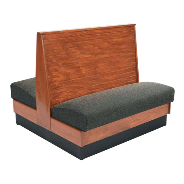 American Tables & Seating AD42-WBB-SS 46" Bead Board Back Standard Seat Double Wood Booth