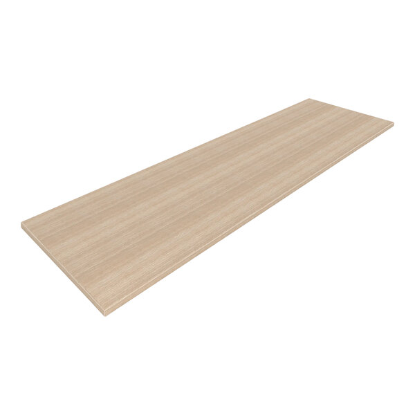 Econoco Premium 45 3/4" x 15 1/2" Raw Oak Woodgrain Melamine Shelf for Select Double-Sided Merchandisers and Outriggers APSLF48OK