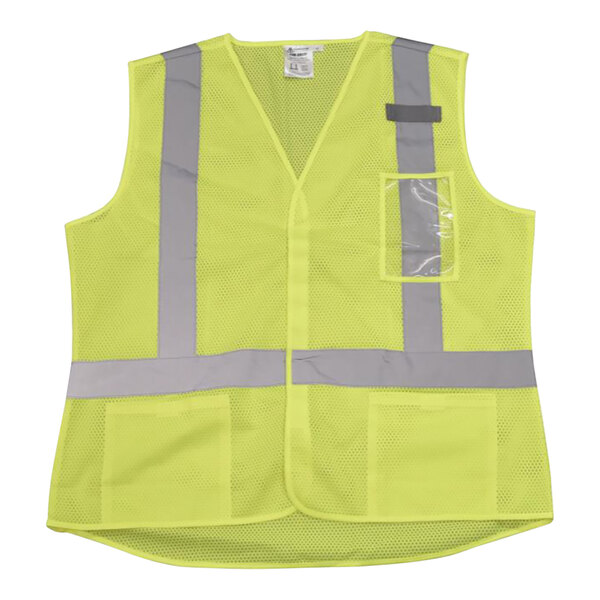 Cordova Cor-Brite Lime Type R Class II Ladies High Visibility Mesh Safety Vest with Hook & Loop Closure