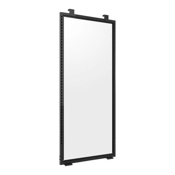 Econoco Aspect 24" x 54 1/16" Matte Black Metal Saddle-Mount Slotted Upright Frame with Frosted Acrylic Panel for Select Double-Sided Floor Merchandisers and Outriggers APAFCPMAB