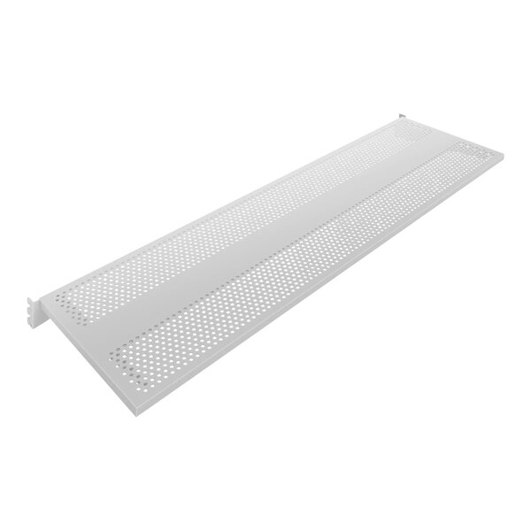 Econoco Aspect 45 3/4" x 14" Gloss White Metal Perforated Display Shelf for Select 48" Floor Merchandisers and Outriggers APSLFS48PW