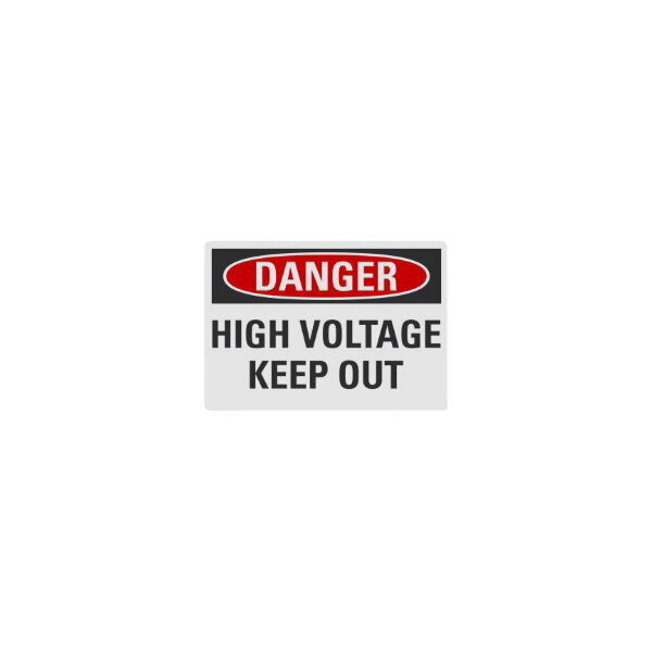 Lavex 14" x 10" Non-Reflective Plastic "Danger / High Voltage / Keep Out" Safety Sign