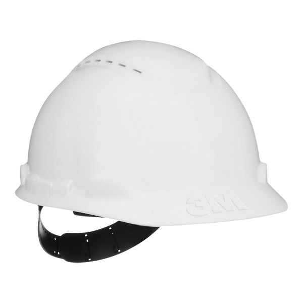 3M White Vented Cap Brim Hard Hat with Pin-Lock Adjustment 70007082871