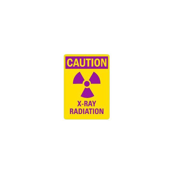 Lavex 10" x 7" Non-Reflective Adhesive Vinyl "Caution / X-Ray Radiation" Safety Label