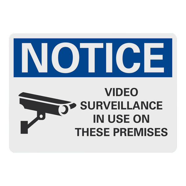 Lavex 14" x 10" Non-Reflective Plastic "Notice / Video Surveillance In Use On These Premises" Sign