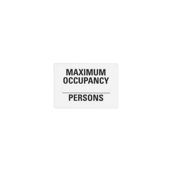 Lavex Non-Reflective Aluminum "Maximum Occupancy / (Blank) Persons" Safety Sign
