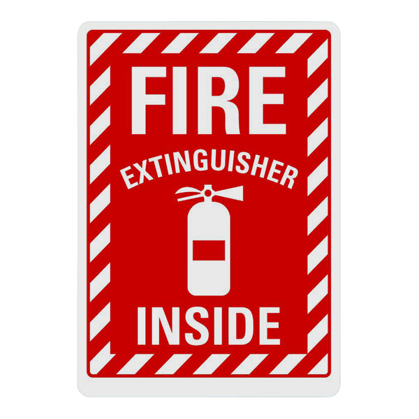 Lavex 14" x 10" Non-Reflective Adhesive Vinyl "Fire Extinguisher Inside" Safety Label