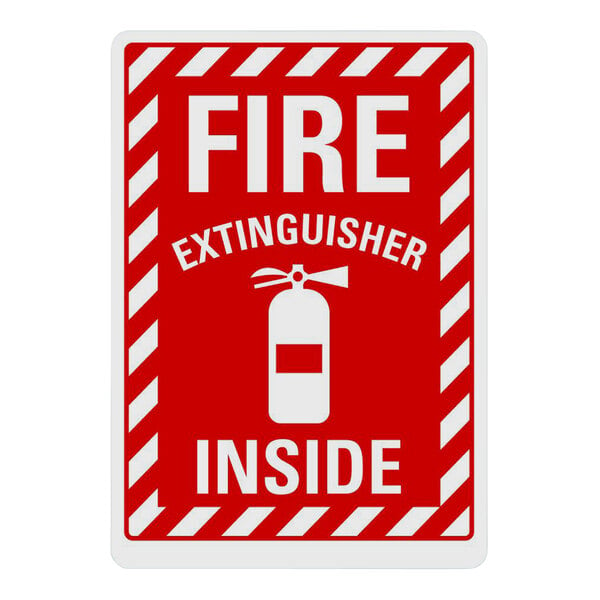 Lavex 10" x 7" Engineer-Grade Reflective Adhesive Vinyl "Fire Extinguisher Inside" Safety Label